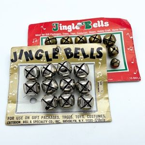 Vintage Jingle Bells Set of 2 Dead Stock Criterion Bell & Specialty Co NY